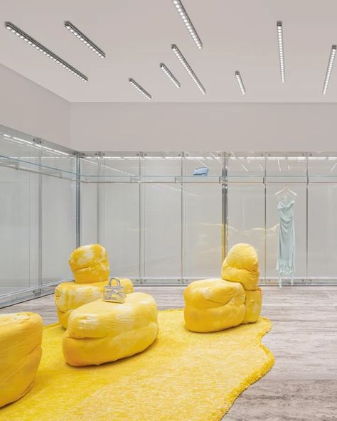 Acne Studios Chongqing IFS Chongqing China, Acne Studio, Retail Concepts, Scandinavian Minimalism, Butter Yellow, Chongqing, Circular Economy, Packaging Solutions, Conceptual Art