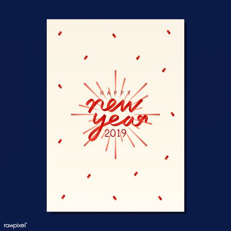 Hny Card, Greeting Card Layout, Happy New Year Card Design, Happy New Year Letter, Happy New Year Stickers, New Year Card Design, New Year Post, Happy New Year Card, New Year Illustration