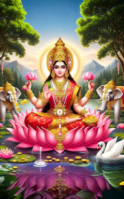 Laxmi Mata Images, Maha Lakshmi Images, Amma Wallpaper, Laxmi Goddess Wallpapers, Mahalakshmi Goddesses, Godly Pictures, Lakshmi Narsimha, Lakshmi Maa, Father Status