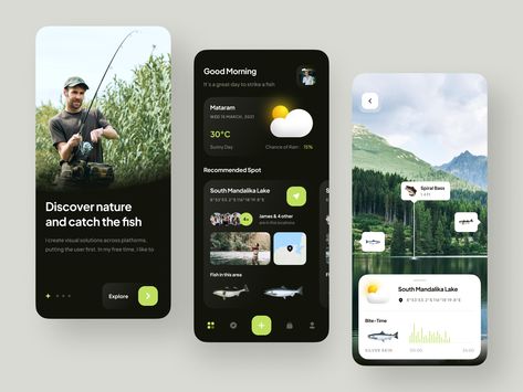 Fisherman's - Fishing Mobile Apps 🎣 by Fadhilah Rizky Fish Mobile, Directory Design, App Ui Design, Fruit Design, Design Jobs, User Interface Design, Mobile App Design, Fish Design, Job Opening