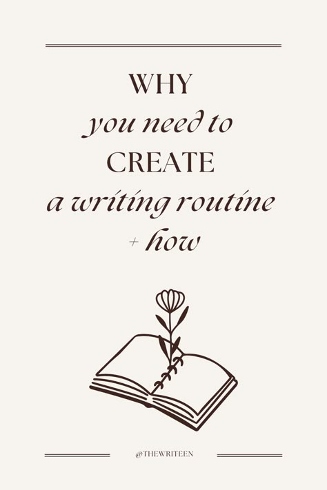 If you want to finish your book you have to have a strategy. Too many writers give up on their beautiful stories because they didn't set themselves up for success. Do not let that be you. Create a writing routine that will ensure you stick to our story until the very end. Click the pin to read the post with tips on how to create your own routine!

#writers #write #writingtips #writinganovel #bookwriting #writinginspiration #thewriteen #characterdevelopment #creativewriting #createawritingroutine Novel Writing Inspiration, Book Building, Writing Routine, Until The Very End, Aspiring Author, Writers Write, Rpg Maker, Book Writing Tips, Book Writing