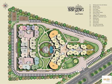 Resort Site Development Plan, Site Development Plan Architecture, Site Plan Rendering, Group Housing, Site Development Plan, Site Plan Design, Architecture Site Plan, Landscape Design Drawings, Landscape Architecture Drawing