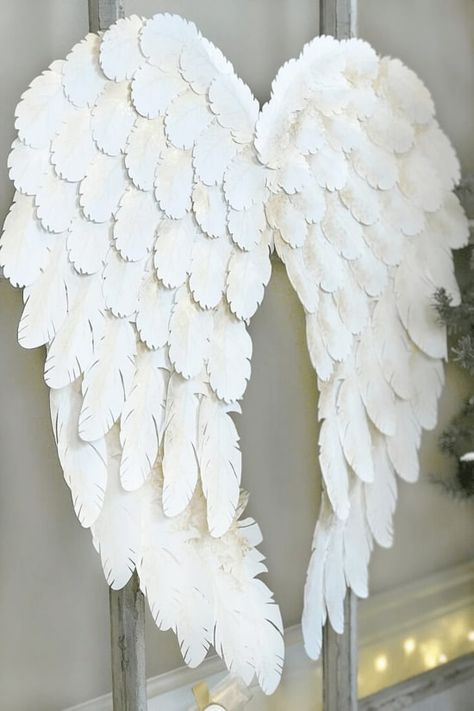 Angel Wings Diy, Wing Tutorial, Angel Wing Crafts, Wings Diy, Diy Angel Wings, Angel Wings Wall Decor, Diy Angels, Diy Wings, Cricut Christmas Ideas