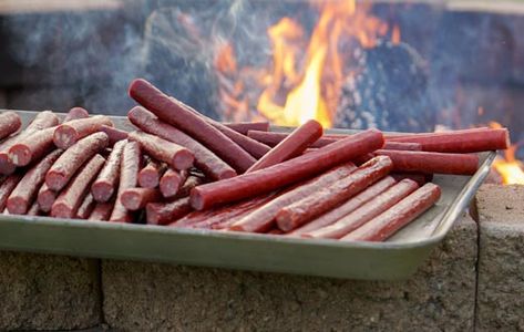 Homemade Snack Sticks Meat Snacks Venison Snack Stick Recipe, Beef Sticks Recipe, Brat Recipe, Venison Snack Sticks, Snack Stick Recipe, Ring Bologna, Smoked Beef Jerky, Chicken Sticks, Sausage Making Recipes