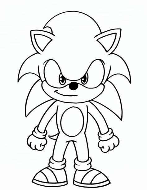 Easy Sonic Drawing, Sonic Drawings Easy, Drawing Sonic, Sonic Coloring Pages, Sonic Coloring, Sonic Drawing, Kids Painting Party, Avengers Coloring Pages, Frozen Coloring Pages