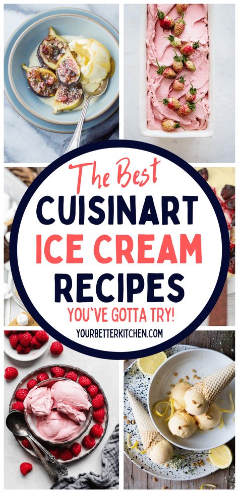 Cuisinart Ice Cream Recipes, Cuisinart Ice Cream Maker Recipes, Lemon Ice Cream Recipe, Homemade Ice Cream Recipes Machine, Fruity Ice Cream, Ice Cream Recipes Machine, Cuisinart Ice Cream Maker, Cuisinart Ice Cream, Healthy Foods To Make