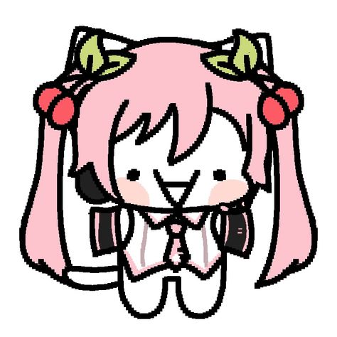 Y'all can use it, Credit if wanted to Vocaloid Icon, Miku Hatsune Chibi, Sakura Miku, Miku Vocaloid, Vocaloid Funny, Chibi Cat, Vocaloid Characters, Cat Character, Cat Icon