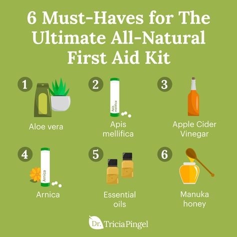 Accidents happen—whether they’re bruises, minor cuts, or even bug bite or stings. And when those things do happen, you’re in need of a natural first aid kit. Why? Well, it’s been shown time and again that nature really does provide what we need for these minor accidents. Plus, you’ll avoid added chemicals by using all-natural products! Take a look at my top 6 must-haves for the ultimate all-natural first aid kit at drpingel.com for more information. Holistic Medicine Cabinet, Natural First Aid Kit, Chronic Disease Management, Natural Medicine Cabinet, Bug Bite, Kids Sand, Naturopathic Medicine, Mom Life Hacks, Accidents Happen