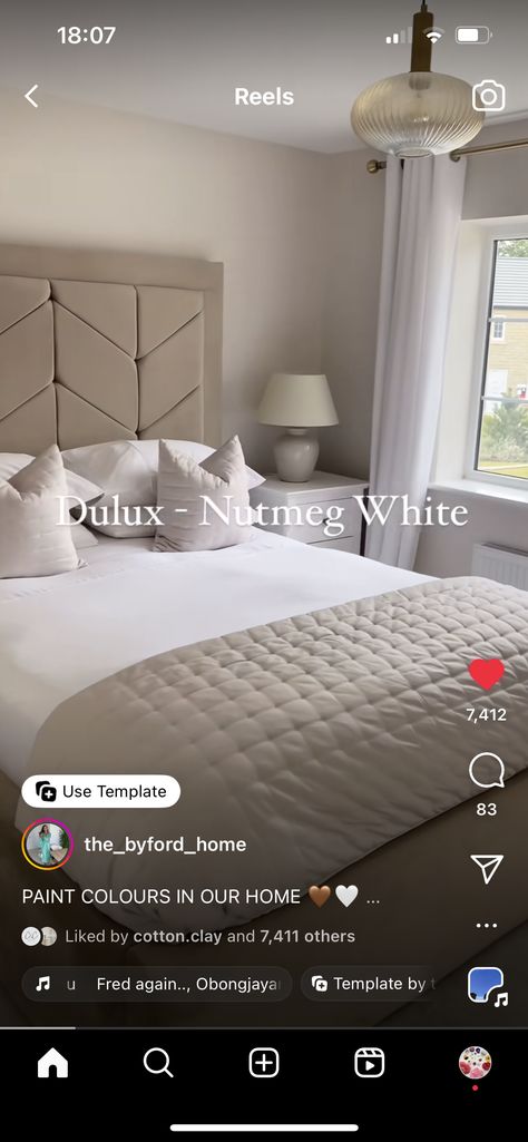 Nutmeg White Bedroom, Dulux Nutmeg White Bedroom, Nutmeg White Dulux Paint, Dulux Paint Colours White, Dulux Hallway Colours, Dulux Almond White, Dulux Nutmeg White, Amelie Bedroom, Dulux White Paint