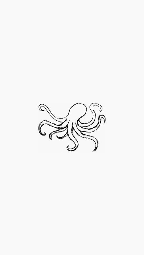 Squid Tattoo Design Simple, Dainty Octopus Tattoo, Octopus Simple Drawing, Fine Line Octopus Tattoo, Sea Minimalist Tattoo, Octopus Line Art, Octopus Tattoo Ideas, Ocean Sleeve Tattoos, Ocean Sleeve