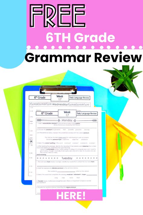 Boost your 6th grader's language skills with Elacontenthub.com's Grammar Bell Ringers! Our middle school grammar reviews and worksheets deliver an engaging and interactive approach to learning. Unleash your child's grammatical prowess – one daily review at a time. Dive into the language adventure! Download today for free and transform grammar lessons into fun daily exercises! Adages And Proverbs, English Grammar Games, 5th Grade Grammar, Daily Language Review, Complex Sentence, Middle School Grammar, Grammar Review, Grammar Games, English Lesson Plans