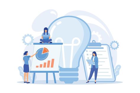 Business people analyzing and lightbulb. Competitive intelligence and environment, information and marketplace analysis concept on white background. It Support Services, Black And Purple Wallpaper, Men Styling, Competitive Intelligence, It Support, Competitive Analysis, Customer Relationship Management, Business Analysis, Relationship Management