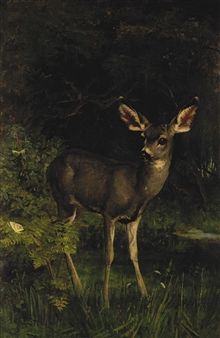 Deer In The Woods, Deer Painting, Deer Art, Old Paintings, Ethereal Art, Classical Art, Back To Nature, In The Woods, Pretty Art