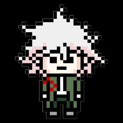 Nagito Pixel, Danganronpa 2, Bead Board, Nagito Komaeda, Danganronpa 3, Danganronpa Characters, Anime Couples Drawings, Perler Bead, Perler Beads