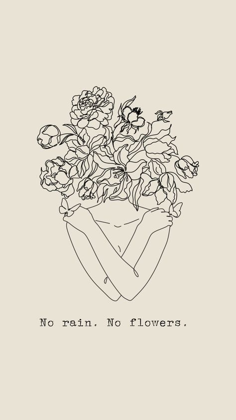 No Rain No Flowers Wallpaper, Woman Phone Wallpaper, Cher Wallpapers, X Wallpaper, Rain Wallpapers, No Rain No Flowers, Line Art Design, No Rain, Myers Briggs