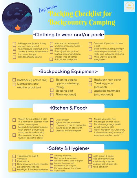 Camping Checklist Printable, Camping Supply List, Backpacking Checklist, Backpacking Equipment, Camping In The Rain, Camping Packing List, Jeep Camping, Backcountry Camping, Camping List