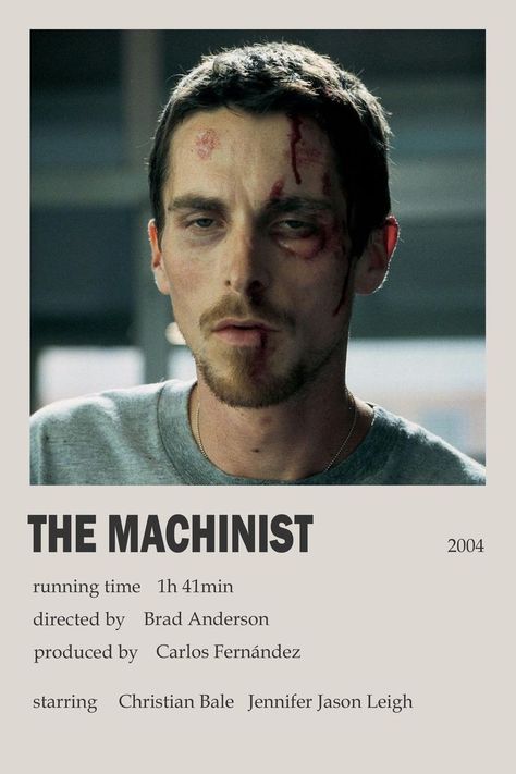 The Machinist Movie Poster, The Machinist Movie, The Machinist, Polaroid Movie Poster, Indie Movie Posters, Movie Hacks, Classic Films Posters, Movies To Watch Teenagers, Night Film