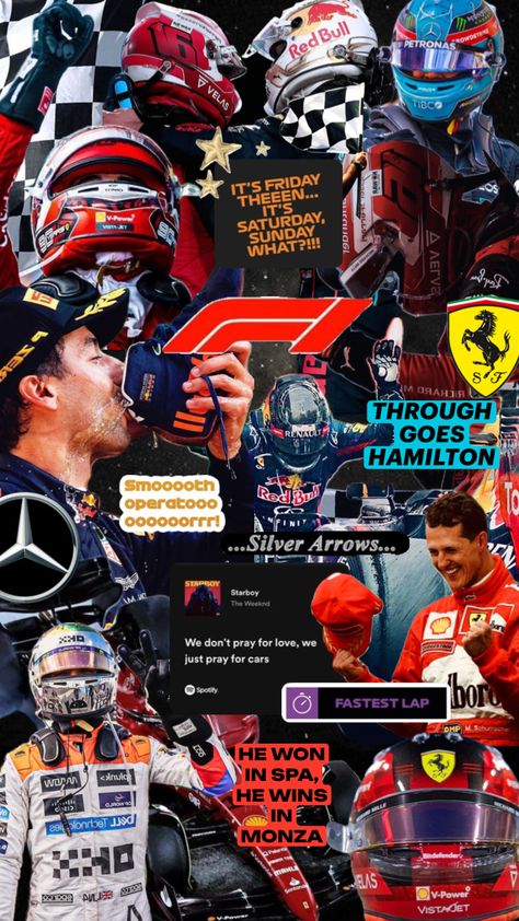 #f1 #formula1 #formulaone #f1wallpaper #ferrari #charlesleclerc #landonorris #mercedes F1 Collage, Formula 1 Iphone Wallpaper, Starboy The Weeknd, F1 Wallpaper, Pray For Love, F1 Poster, Just Pray, Ferrari F1, Art Wallpaper Iphone