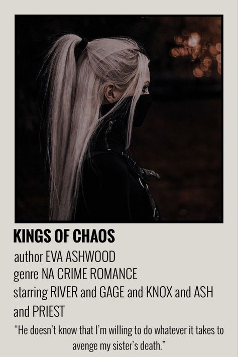 Kings Of Chaos Eva Ashwood, Fan Book, Book Inspiration, Romance Books, Movie Tv, Books To Read, Romance, Reading, Fan Art