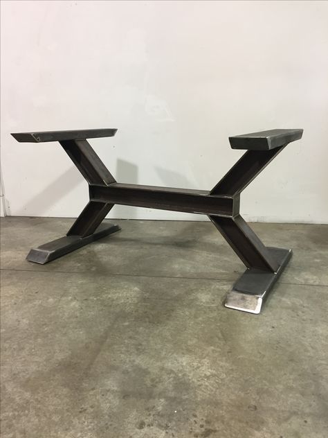 Worxx I-Beam table base I Beam Furniture Ideas, I Beam Table Base, Metal Table Base Design, Steel Table Legs Ideas, Dining Table Base Ideas, Metal Table Legs Ideas, Welded Table Base, I Beam Table, Table Base Ideas