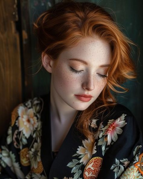 🌟 Delve into the captivating beauty of a shy ginger woman adorned in a traditional kimono in this mesmerizing magazine-style photograph. 🌺 ✨ Created with Midjourney (AI). . . #aiart #portrait #midjourney #womanphotography #womanportraitphotography #photographywoman #womansphotography #photographysexywoman #womanbodyphotography #kimonostyle #kimonogirl #kimonodress Ginger Woman, Shy Woman, Ginger Women, Traditional Kimono, Portrait Photography Women, Kimono Dress, Photography Women, Kimono Fashion, Fashion Magazine