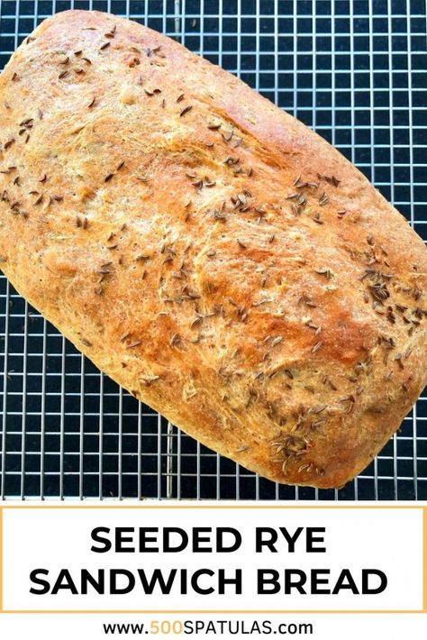 Sandwich Rye Bread Recipe, Rye Bread Recipe Sandwiches, Seeded Rye Bread Recipe, Light Rye Bread Recipe, Rye Sandwich Bread, Jewish Rye Bread, Homemade Danish, Homemade Rye Bread, Rye Bread Recipe