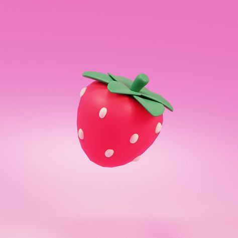 So I am learning 3D/blender and to start I followed @casraven3d strawberry tutorial 🍓✨ . . . #b3d #blender3d #3dmodeling #3dart… | Instagram Cute Blender 3d, 3d Art Blender, Womp 3d, 3d Illustration Art, Nomad Sculpt, Blender Art, 3d Strawberry, 3d Inspiration, 3d Blender