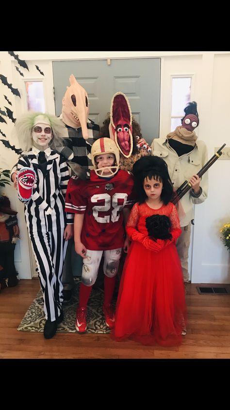 Beetlejuice Character Costumes, Beattie Juice Costume, Beetle Juice Family Halloween Costumes, Beetle Juice Group Costume, Family Beetlejuice Halloween Costumes, Beatle Juice Family Costumes, Bettle Juice Family Costumes, Beetlejuice Family Costume Halloween, Beetlejuice Group Costume