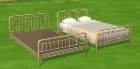 ADD ON - Oak House part 6 | Pierisim на Patreon Sims 4 Cc Metal Bed Frame, Sims 4 Mattress Cc Maxis Match, Bed Frame Sims 4 Cc, Sims 4 Bed Frame, Sims 4 Cc Bed Frame, Sims 4 Add Ons, Sims 4 Beds, Oak House, Iron Bed Frame