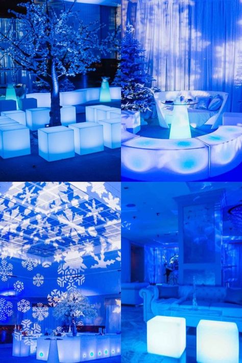 Venue Transformation, Winter Wonderland Ball, Winter Solstice Party, Winter Wonderland Party Theme, Event Space Design, Ice Party, Winter Party Themes, Wonderland Events, Winter Wonderland Decorations