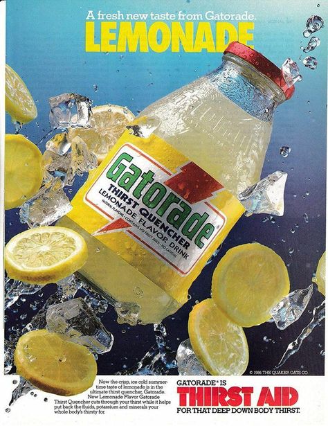 Vintage Gatorade Ad, Vintage Drink Ads, Magazine Ads Design Creative Advertising, 90s Magazine Ads, Product Ads Design, Magazine Ad Design, 90s Ads, Beverage Ads, Juice Poster