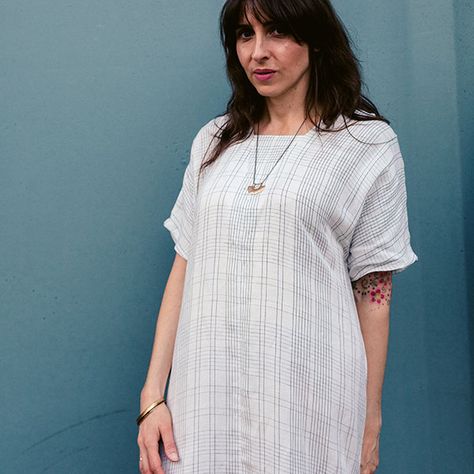 Sew the Micah Dress  |  Seamwork Magazine Summer Beach Dress With Cutwork Hem, Chelsea She Sews Seams, Sarah Howard Stone Heirloom Sewing, Summer Sewing, Cuffed Pants, Dyed Linen, Split Hem, Dress Sewing Patterns, Sewing Fabric