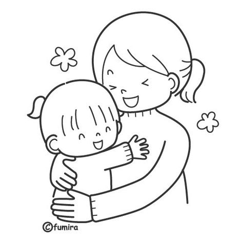 Mom huging daugther free coloring pages | Coloring Pages Mom Drawing, Mothers Day Coloring Pages, Mother's Day Activities, Kid Coloring Page, Family Theme, Kids Pages, Mom Day, Art Drawings For Kids, Mothers Day Crafts