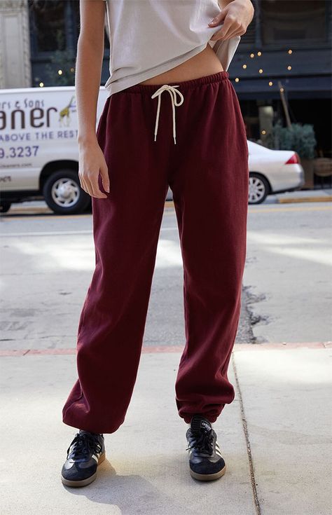 Burgundy Rosa Sweatpants Rosa Sweatpants, John Galt, Pacsun, Sweatpants, Closet, Tracksuit Bottoms