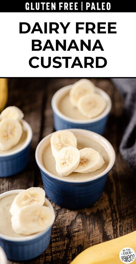 Banana Custard Recipe, Use Up Bananas, Gluten Free Treats Recipes, Dairy Free Custard, Banana Custard, Egg Yolk Recipes, Brown Bananas, Egg Free Desserts, Fast Desserts