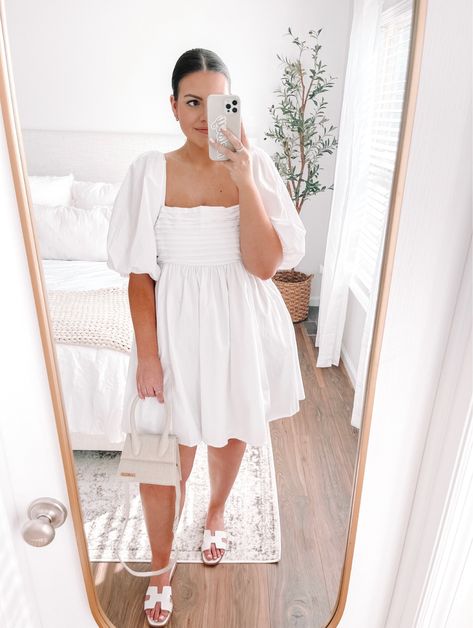 White puff dress