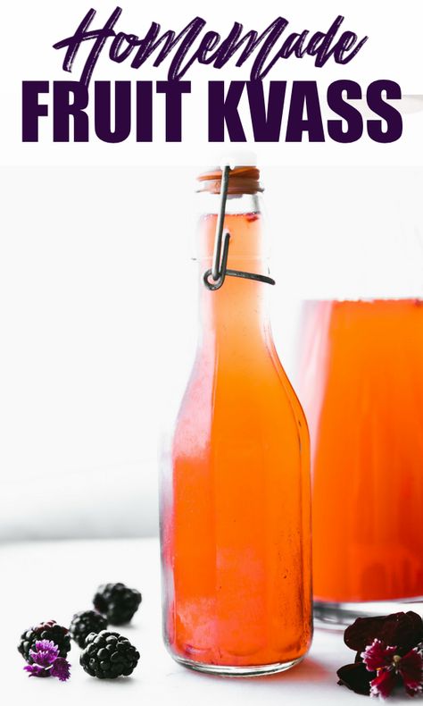 Homemade Fruit Kvass Fermented Fruit Recipe, Kvass Recipe, Cotter Crunch, Fermented Fruit, Drinks Healthy, 5 Day Fast, Probiotic Drinks, Fermentation Recipes, Soda Recipe