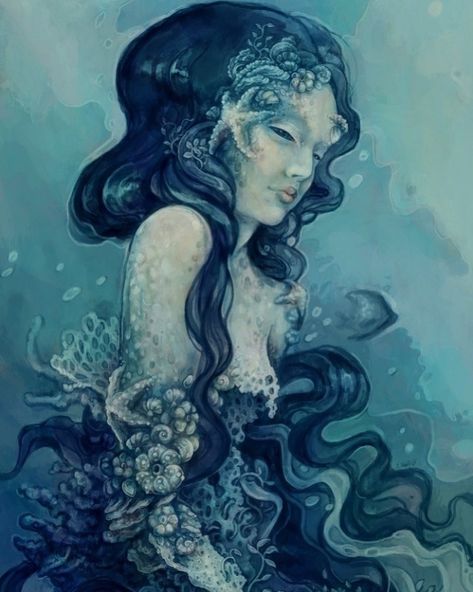 Mermaid Fantasy Art, Mermaid Beautiful, Mermaid Stories, Water Fairy, Water Nymphs, Mermaids And Mermen, Mermaid Art, Ethereal Art, Beautiful Drawings