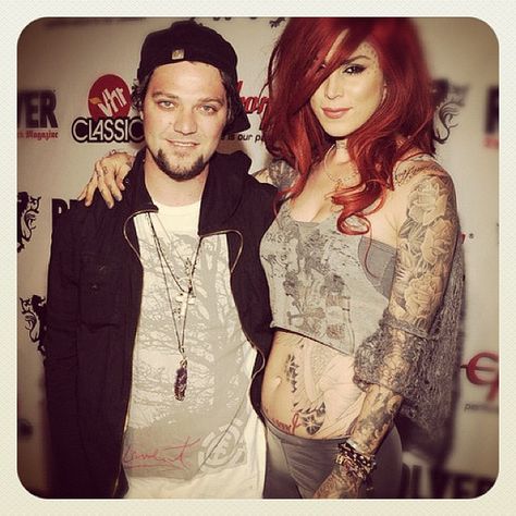 Kat Von D and Bam Margera   Her hair looks awesome that color!! Interesting Tattoos, Kat Von D Tattoos, Famous Tattoo Artists, Bam Margera, Happy Happy Birthday, Brother From Another Mother, Restraining Order, Girl Artist, Ville Valo