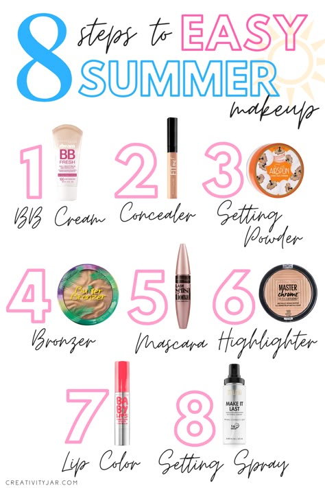 Makeup Easy Tutorial, Quick Makeup Looks, Summer Eyeshadow Looks, Beach Makeup Look, Easy Summer Makeup, Makeup Looks Summer, Moms Makeup, Vacation Makeup, Summer Eyeshadow