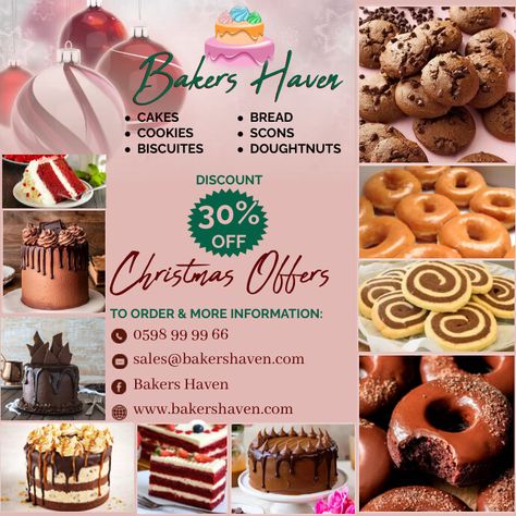 Editable Flyers Cakes & Pastries, Bakers & confectionery Restaurant & Hotels Food poster Designs Cakes Pastries, Baker Cake, Custom Birthday Cakes, Christmas Offers, Discount Poster, Poster Designs, Bakery Cakes, Discount Offer, Food Poster