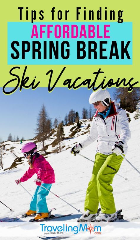 Budget-friendly ski trips can be yours with these tips for finding an affordable ski vacation during spring break. From coast to coast you can hit the slopes with the best tips on discounted ski accommodations, travel and lift tickets. #TMOM #SkiVacation #Skiing #WinterTravel | TravelingMom | Budget Travel | Saving Money on Vacation | Ski Vacation | Winter Travel | Skiing Spring Break Pictures, Skiing Trip, Spring Break Kids, Traveling Mom, Vacation Winter, Family Ski, Family Ski Trip, Spring Break Vacations, Ski Trips