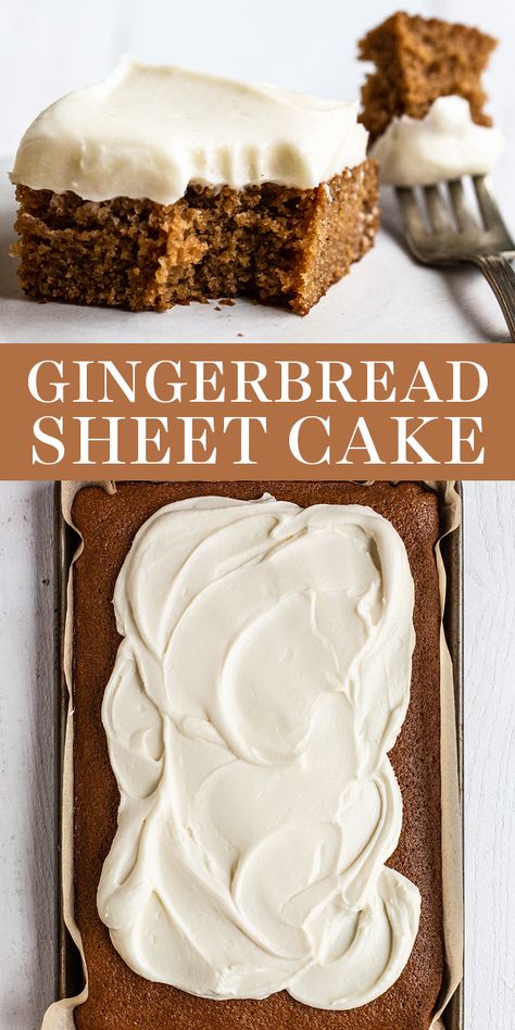 Gingerbread Pudding Cake, Perfect Cake Recipe, Gingerbread Dessert, Gingerbread Cake Recipe, Easy Gingerbread, Buttermilk Cake, Cake With Cream Cheese Frosting, Oreo Recipes, Sheet Cake Recipes