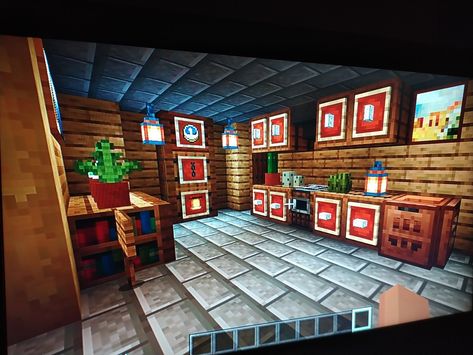 Hey! This is a little cottage kitchen I built in Minecraft :) this pic is of the stove+cabinets, as well as other decor and a full view of the kitchen. I put up another pic of the herbs and clock, go look at that too! I hope you like it 🥺 Minecraft Cottage, Kitchen Stove, Little Cottage, Cottage Kitchen, Stove, The Kitchen, I Hope You, Minecraft, Built In