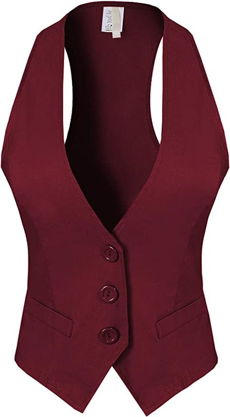 Design by Olivia Women's Dressy Casual Versatile Racerback Vest Tuxedo Suit Waistcoat at Amazon Women’s Clothing store Waistcoat Design, Vest Tuxedo, Waistcoat Designs, Vest Outfits For Women, Waistcoat Woman, Suit Waistcoat, Woman Suit Fashion, Tuxedo Suit, Work Wear Women