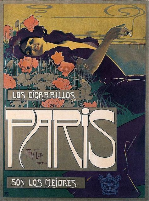 DIGITAL DOWNLOAD DIGITAL DOWNLOAD antique art nouveau poster advertisement for Paris cigarillos 1898 pinup purple dress smoking a Paris cigarillo can be printed up to 12 inches by 9 inches without loosing quality high resolution 300 dpi easy to print can be resized smaller if you wish instant Vintage French Posters, Art Nouveau Illustration, Art Nouveau Poster, Vintage Advertising Posters, French Poster, Advertising Poster, French Art, Giclee Art Print, Vintage Advertisements