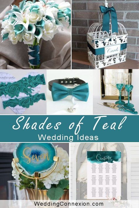 Teal And Aqua Wedding, Teal And Gold Wedding Flowers, Teal Reception Decor, Teal And Silver Centerpieces, Black And Teal Wedding Decorations, Teal Wedding Decorations Centerpieces, Teal Centerpieces Wedding Table Decor, Torquise Wedding Theme, Teal Wedding Table Decor