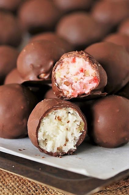 Cherry Bon Bons Recipe, Cherry Filled Chocolates, Candy With Coconut, Cherry Chocolate Balls, Coconut Bonbons Homemade, Cherry Candy Recipe, Candy Filling Recipes, Martha Washington Balls, Cherry Blossom Candy