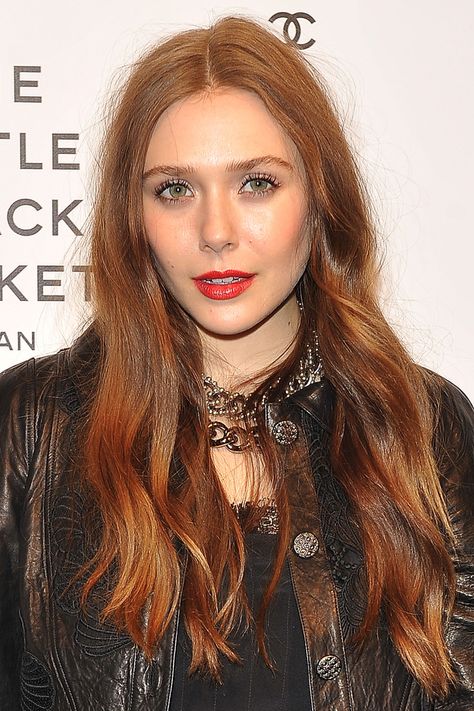 Red lipstick. | 10 Things Every Woman Looks Amazing In Red Hair Trends, Elizebeth Olsen, Best Hair Straightener, Lizzie Olsen, Bright Hair Colors, Vanessa Paradis, Strawberry Blonde Hair, Rachel Mcadams, Jessica Biel