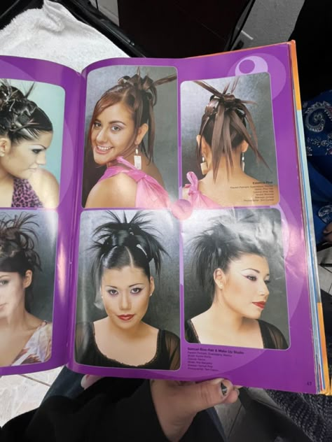 Y2k Hairstyles By Hair Pattern, Pachuca Hairstyles, Mcbling Hairstyles, 200s Hairstyles, 2000s Curly Hairstyles, 90s Punk Hair, 2000s Hair Trends, Hairstyles 2000s, Early 2000s Hair